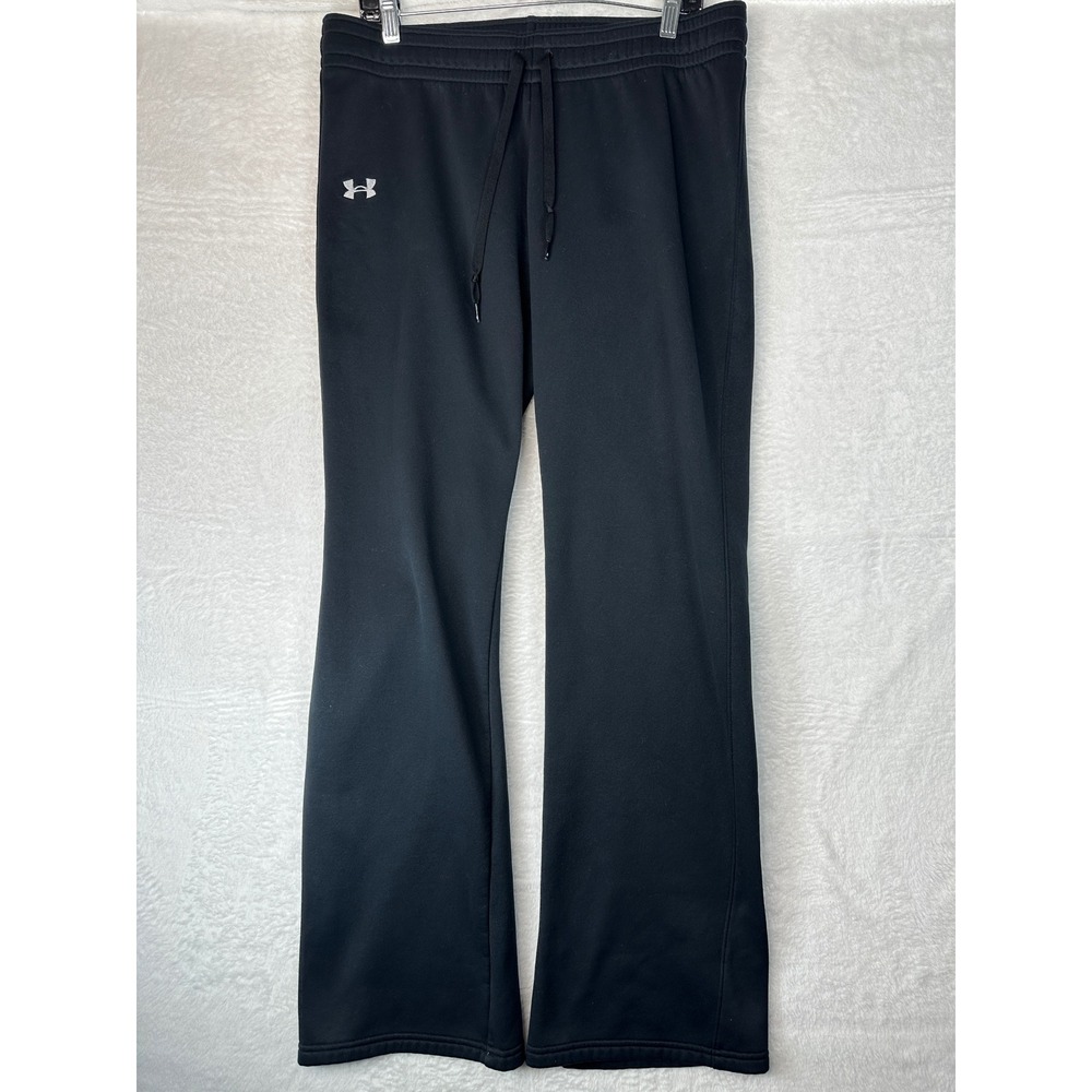 Under Armour Storm Sweatpants Womens Large Black Semi-Fitted Fleece Lined